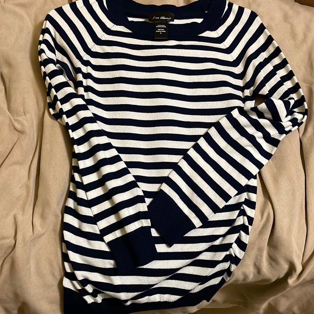 Blue & white striped sweater
